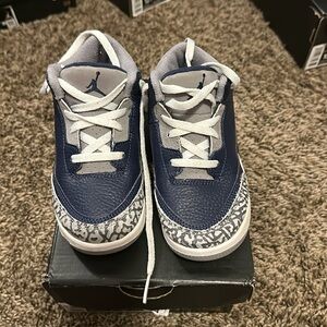 Jordan retro 3 toddler size 10c navy blue and gray
